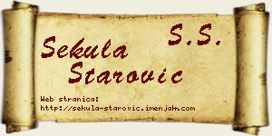 Sekula Starović vizit kartica